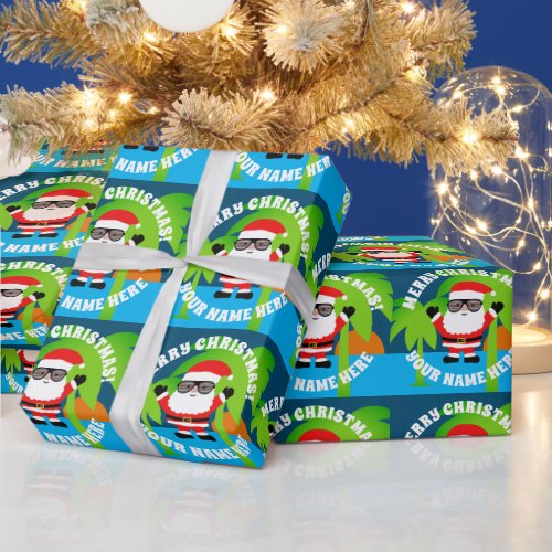 Cool summer Santa tropical Christmas wrapping pape Wrapping Paper