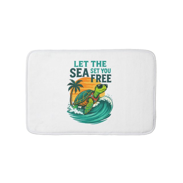 Cool Summer – Sea Turtle Vibes Bath Mat (Front)