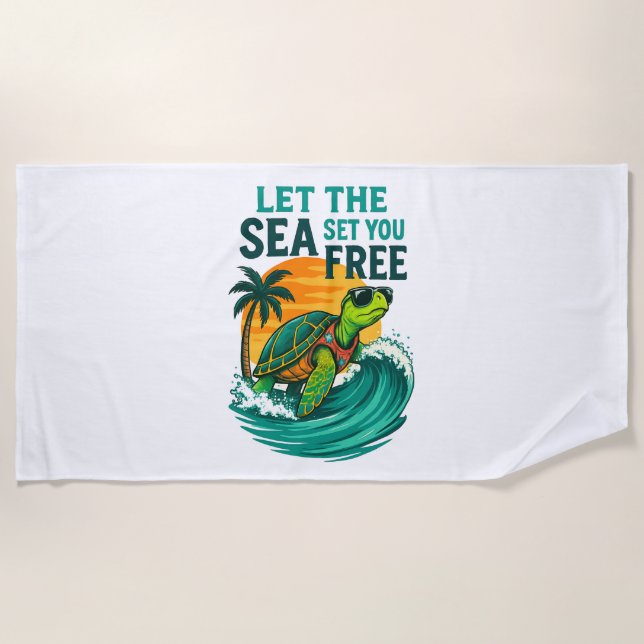 Cool Summer – Sea Turtle Vibes Beach Towel (Front)
