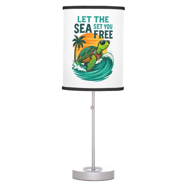 Cool Summer – Sea Turtle Vibes Table Lamp (Front)