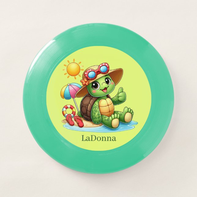 Cool Summer sea turtle Wham-O Frisbee (Front)