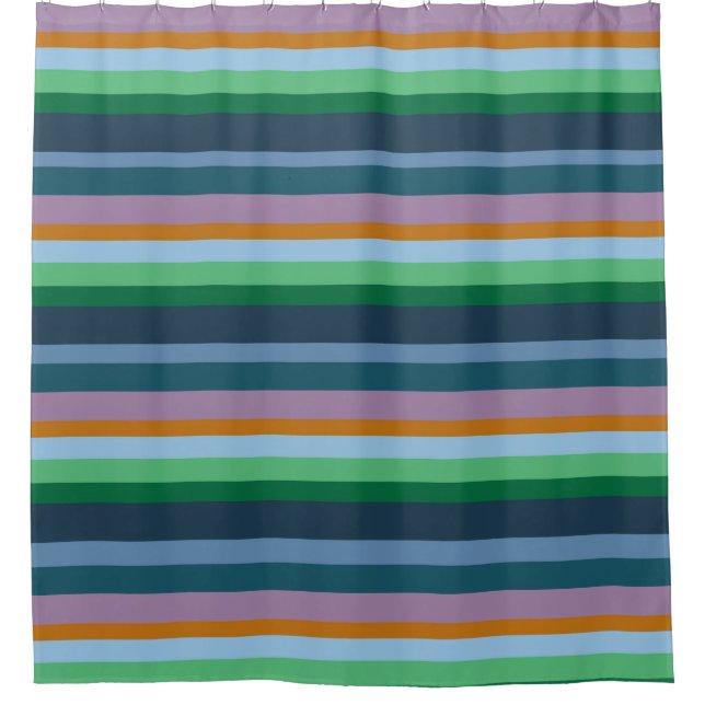 Cool Summer Stripes  Shower Curtain (Front)