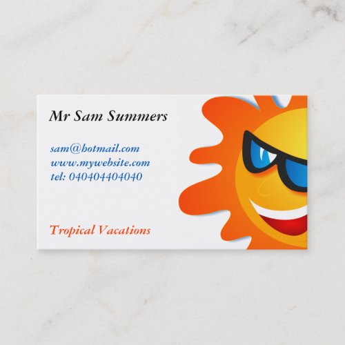 Cool Summer Sun Business Card Template