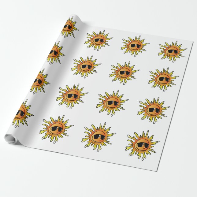 COOL SUMMER SUN WRAPPING PAPER (Unrolled)