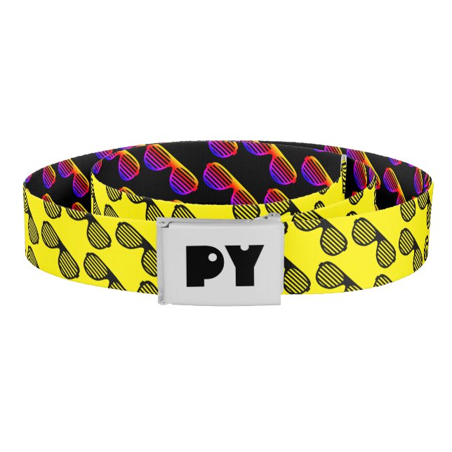 Cool summer sunglasses pattern custom reversible belt (Coil)