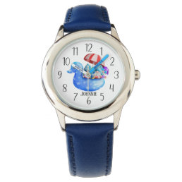 cool Summer unisex gnome add name kids Watch
