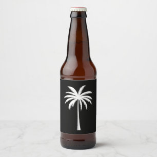 Cool Summer Vacation Sunset Beach Palm Tree Beer Bottle Label