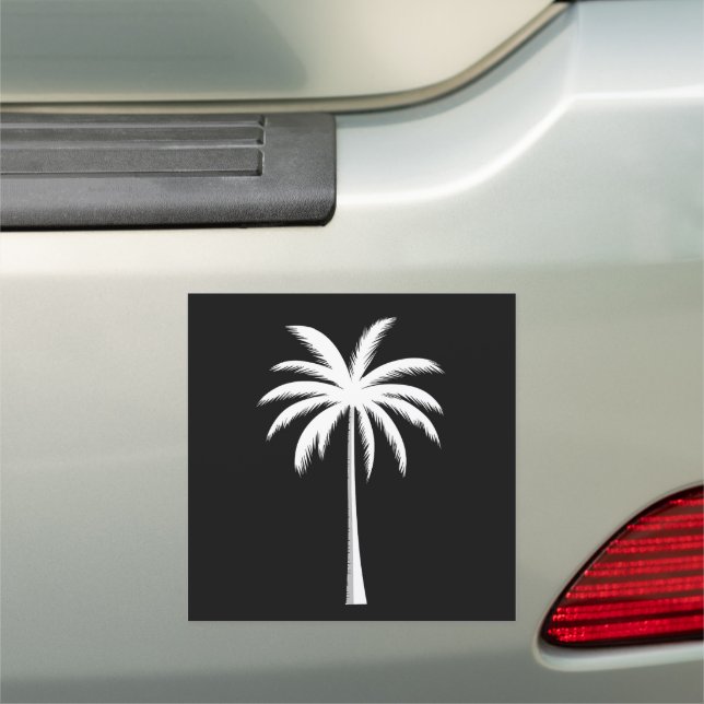 Cool Summer Vacation Sunset Beach Palm Tree Car Magnet (In Situ)