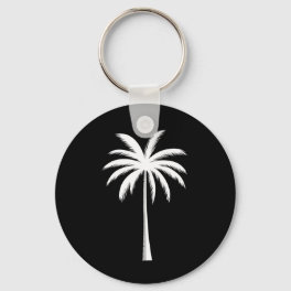 Cool Summer Vacation Sunset Beach Palm Tree Keychain