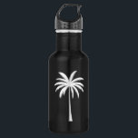 Cool Summer Vacation Sunset Beach Palm Tree Stainless Steel Water Bottle<br><div class="desc">Cool Summer Vacation Sunset Beach Palm Tree</div>