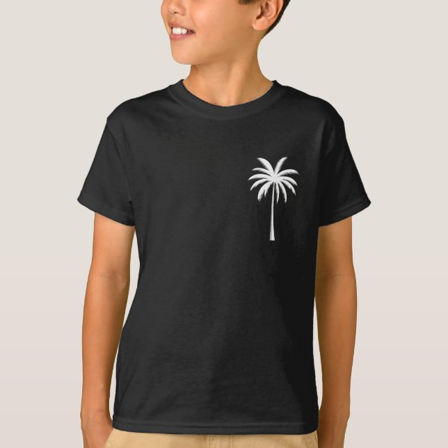 Cool Summer Vacation Sunset Beach Palm Tree T-Shirt (Front)