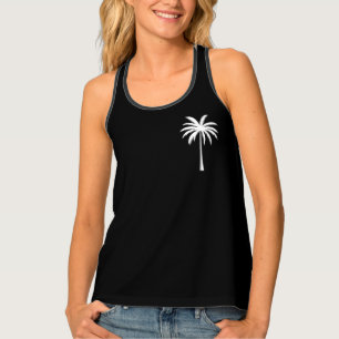Cool Summer Vacation Sunset Beach Palm Tree Tank Top