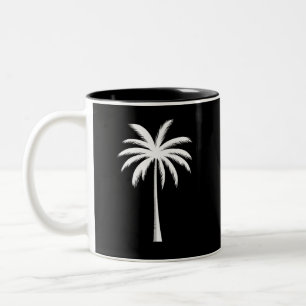 Cool Summer Vacation Sunset Beach Palm Tree Two-Tone Coffee Mug