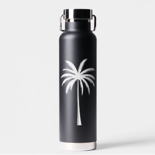 Cool Summer Vacation Sunset Beach Palm Tree Water Bottle