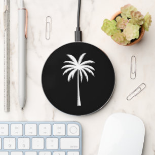 Cool Summer Vacation Sunset Beach Palm Tree Wireless Charger