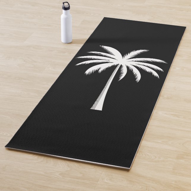 Cool Summer Vacation Sunset Beach Palm Tree Yoga Mat (In Situ)