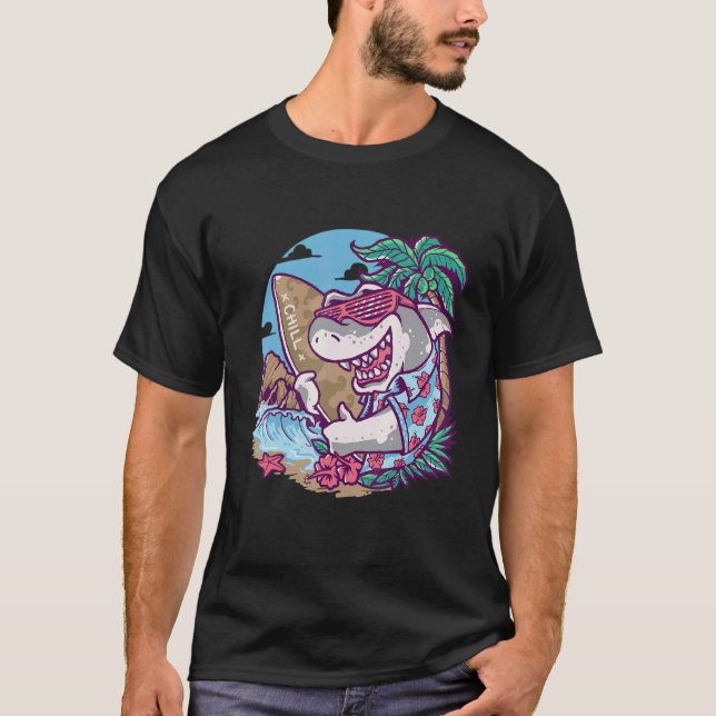 Cool Summer Vacay Shark Clothes Shark Kids Women M T-Shirt (Front)