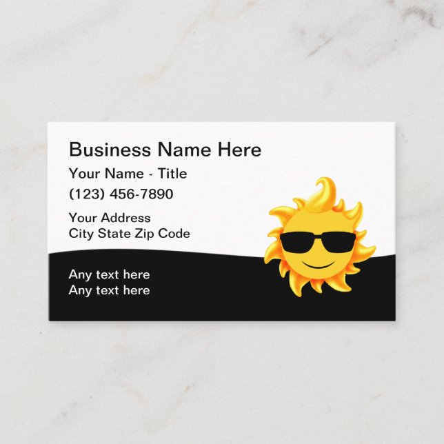 Cool Sun Heating Cooling Business Card (Front)