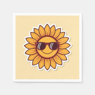 Cool Sunflower with Sunglasses Napkins
