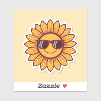 Cool Sunflower with Sunglasses  Sticker