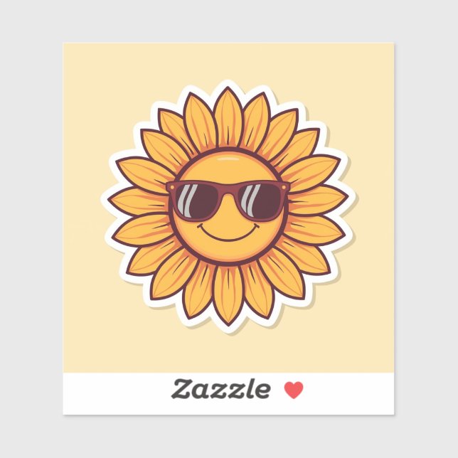 Cool Sunflower with Sunglasses  Sticker (Sheet)
