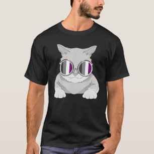 Cool Sunglasses Ace Pride Month Cat Owner Lgbtq As T-Shirt