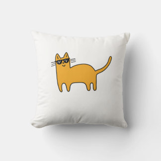 Cool Sunglasses Cat Throw Pillow