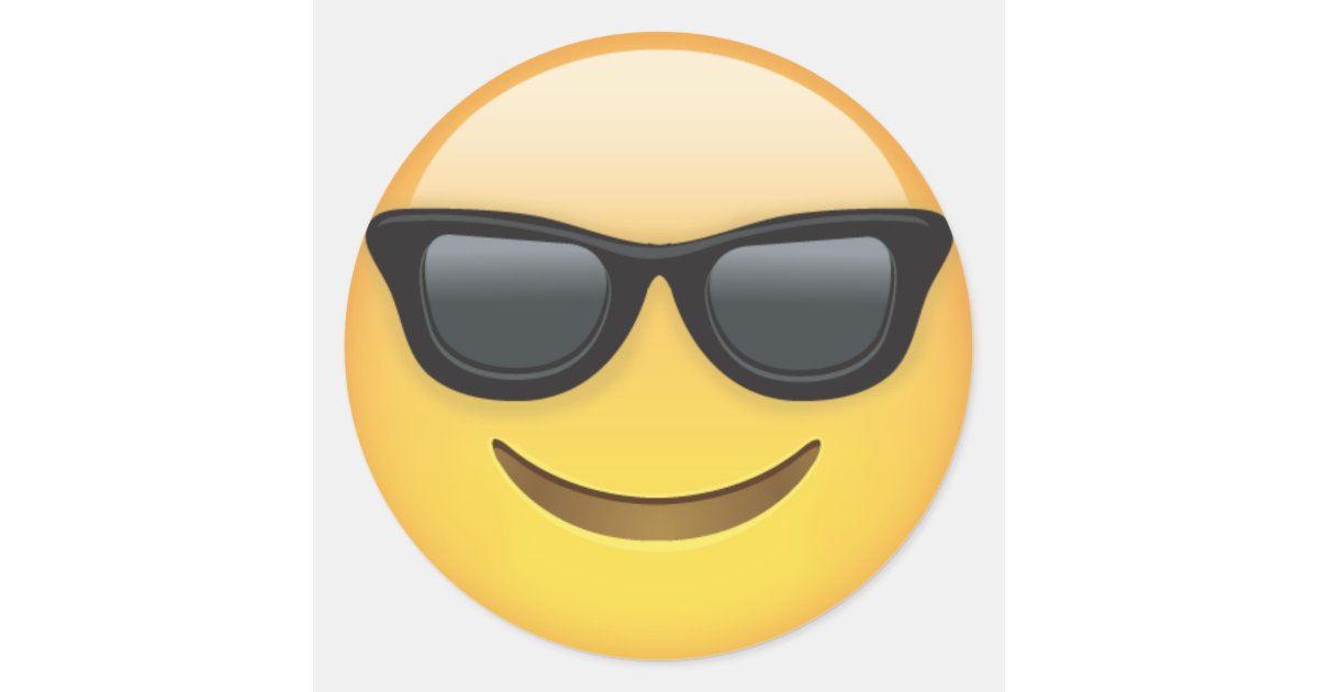  Cool  Sunglasses Emoji  Dude Stickers  Zazzle com
