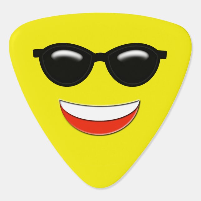 Cool Sunglasses Emoji Guitar Pick (Back)