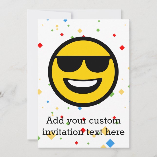 Cool Sunglasses Emoji Invitation (Front)