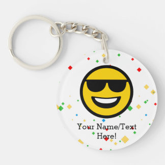 Cool Sunglasses Emoji Keychain