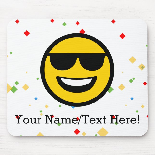Cool Sunglasses Emoji Mouse Pad (Front)