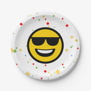 Cool Sunglasses Emoji Paper Plates