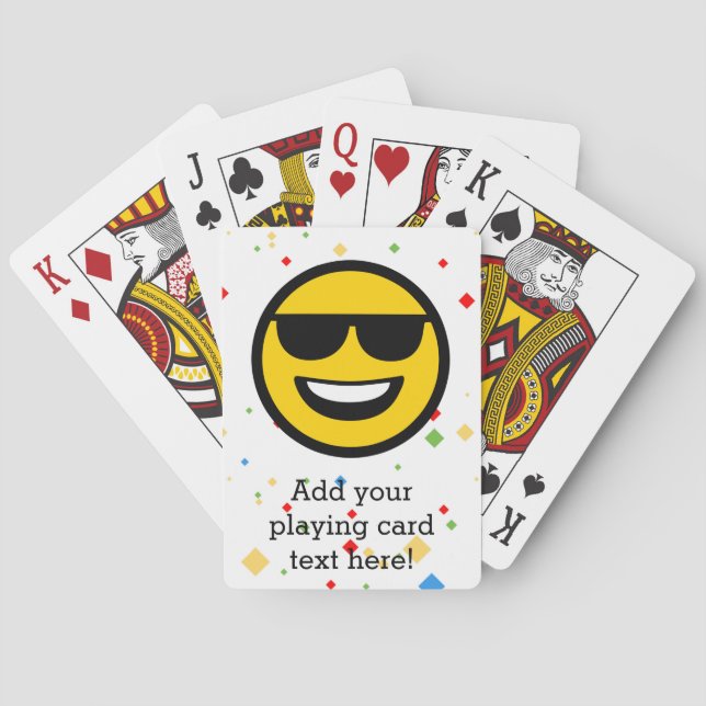Cool Sunglasses Emoji Poker Cards (Back)