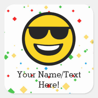 Cool Sunglasses Emoji Square Sticker