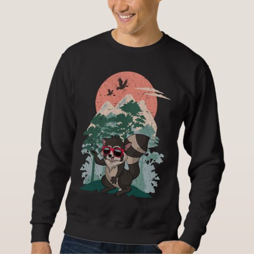 Cool Sunglasses Forest Animal Trash Panda Raccoon Sweatshirt