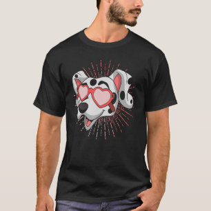 Cool Sunglasses Hearts Dog Animal Dog Owner Dalma T-Shirt