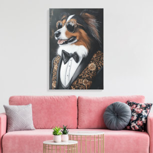 Cool Sunglasses Shetland Sheepdog Sheltie Canvas Print