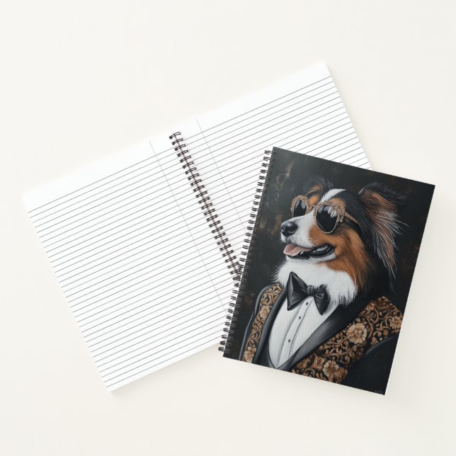Cool Sunglasses Shetland Sheepdog | Sheltie Notebook (Inside)