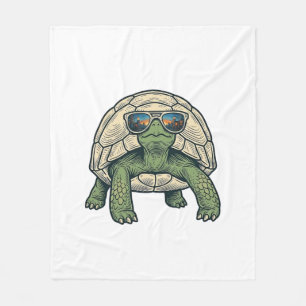 Cool Sunglasses Tortoise Vintage Vector Design_1 Fleece Blanket