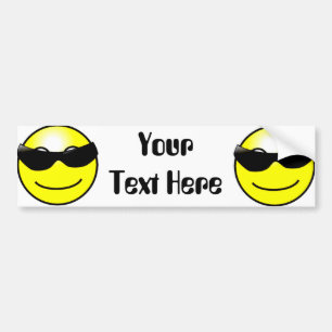 Cool Sunglasses Yellow Face Bumper Sticker