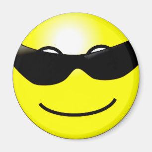 Cool Sunglasses Yellow Face Magnet