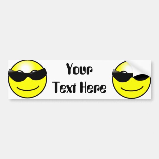 Cool Sunglasses Yellow Smiley Face Bumper Sticker | Zazzle