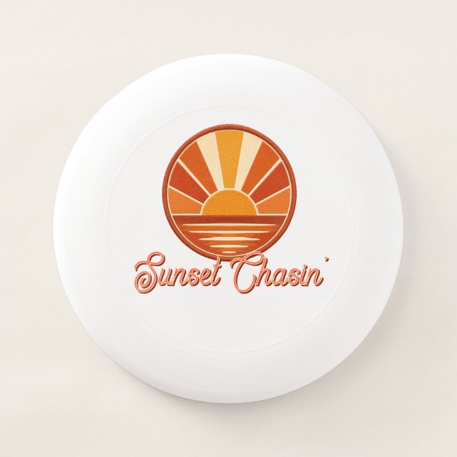 Cool Sunset Chasin' Retro Wham-O Frisbee (Front)