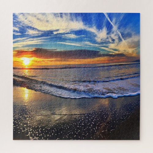 Cool Sunset On The Beach Jigsaw Puzzle