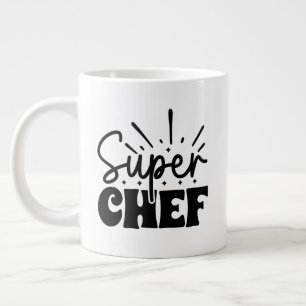 Cool super chef word art giant coffee mug
