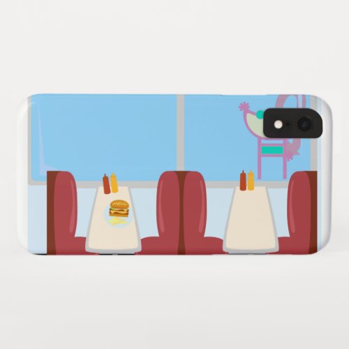 Cool Super Cute Retro Fifties Diner Design iPhone XR Case