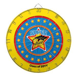 Cool Super Grad - Personalize Graduation Dartboard