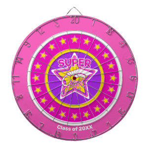 Cool Super Grad Pink - Personalize Graduation Year Dart Board