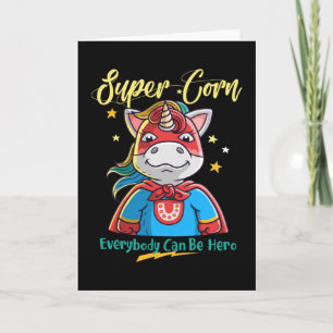 Cool super hero unicorn card